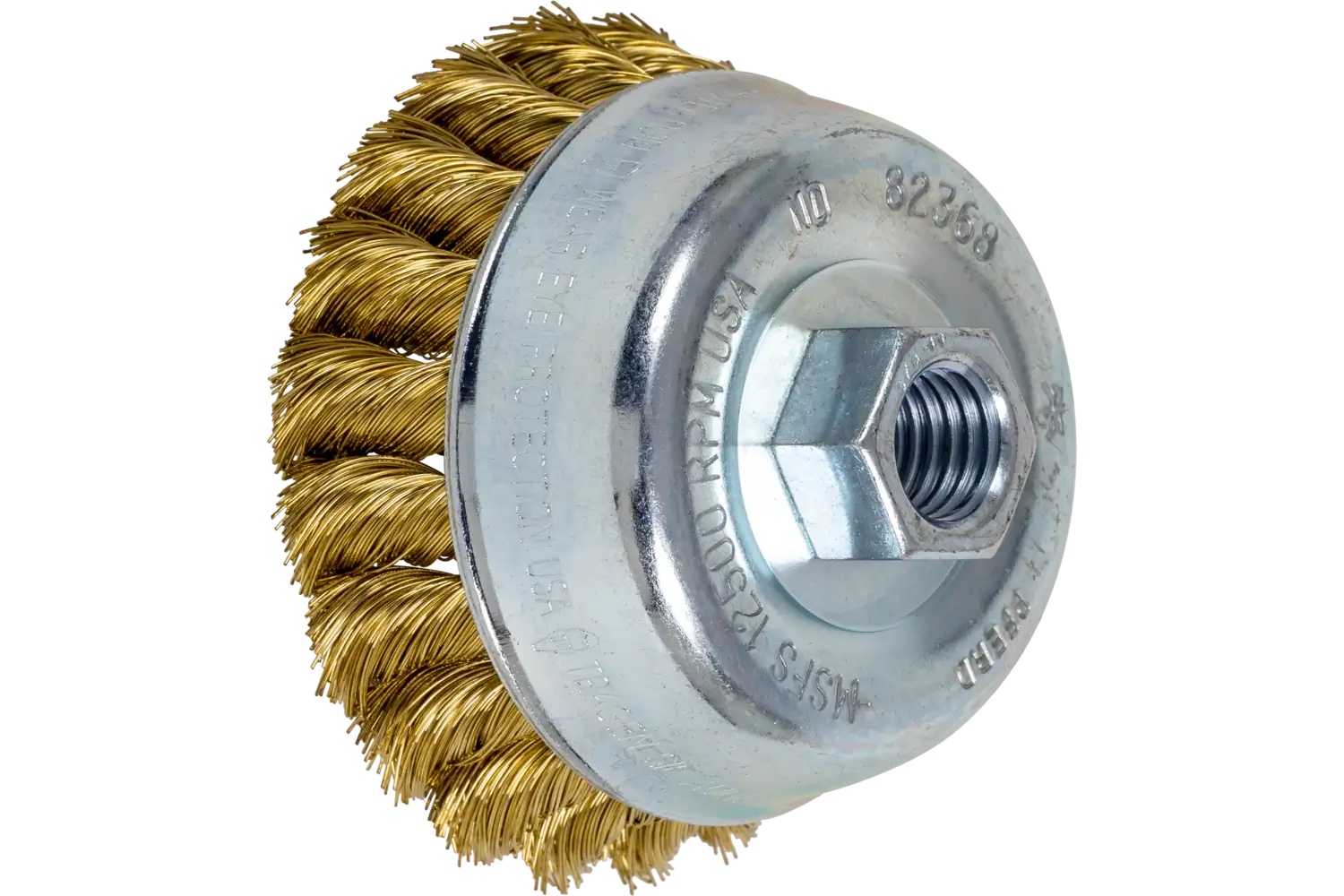 Picture of Pferd Knot Wire Cup Brush 3-1/2" Dia. .014 Stainless Steel 5/8-11" Thread